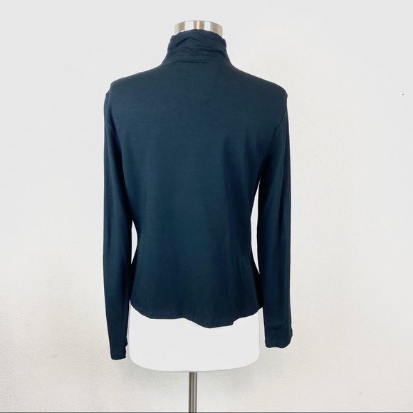 Valerie Stevens Top NWT Black Long-sleeve High Neck - Picture 3 of 7